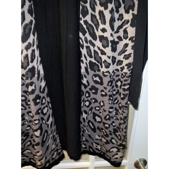 Est. 1946 Cato cheetah print open long cardigan black womens 14/16W - Picture 3 of 4